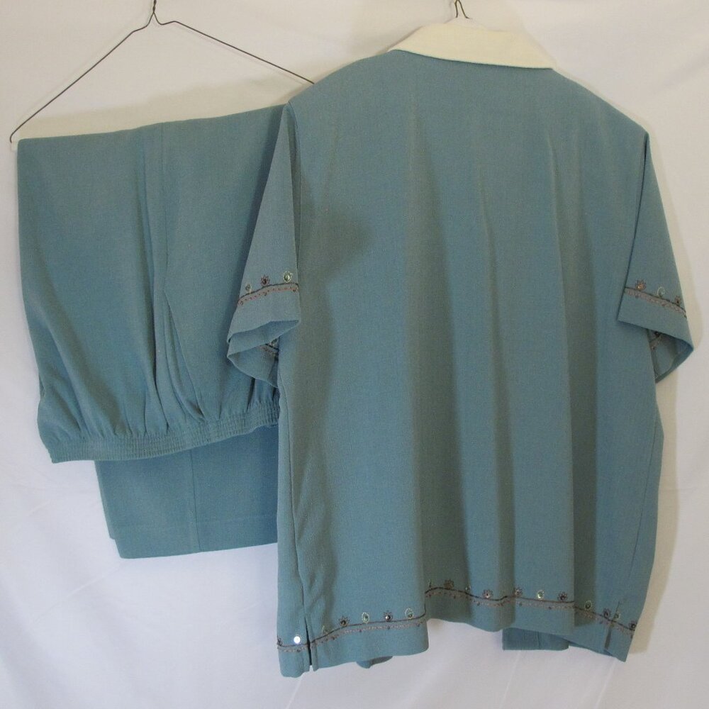 Alfred Dunner green 2-piece pantsuit, 18/18P - Picture 5 of 6